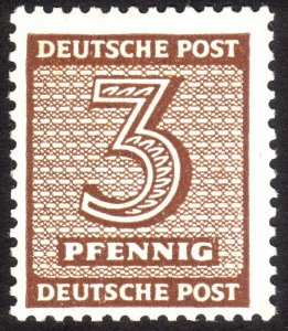 1945, Germany, Soviet Occupation of West Saxony 3pfg, MNH, Sc 14N1