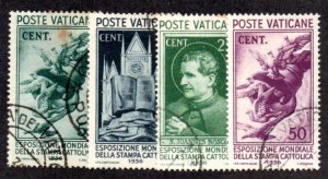 VATICAN 47-50 PARTIAL SET USED SCV $19.50 BIN $6.50 STAMP EXPO