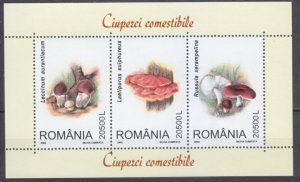 Romania MNH S/S 5757-9 Mushrooms 2003