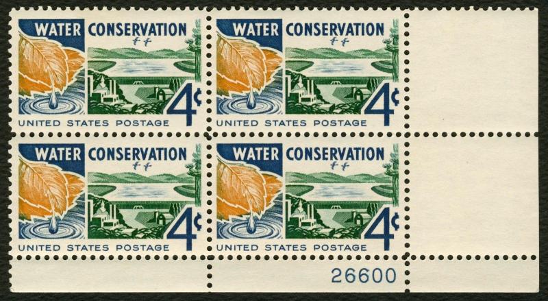 #1150 4c Water Conservation, Plate Block [26600 LR] **ANY 5=FREE SHIPPING**