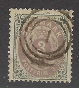 Denmark SC#17 Used F-VF #1 Cancel Kjobenham SCV$110.00...Fill key spots!