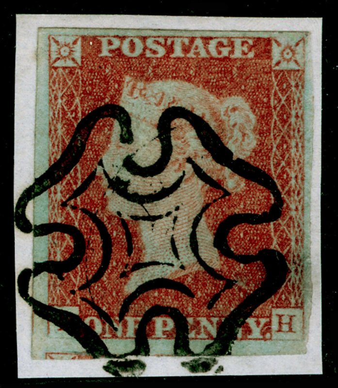 SG8, 1d red-brown PLATE 26, FINE USED. Cat £60. BLACK MX. ON PIECE