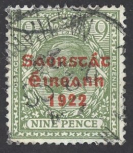 Ireland Sc# 53 Used 15X8½ 1922-1923 9p Overprint