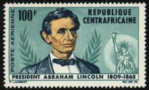 CENTRAL AFRICAN REPUBLIC Sc C28 MNH - 1965 100fr - Abraham Lincoln