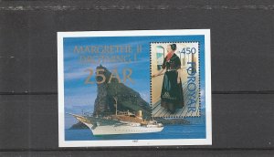 Faroe Islands  Scott#  312  MNH  S/S  (1997 Queen Margrethe 25th Anniversary)