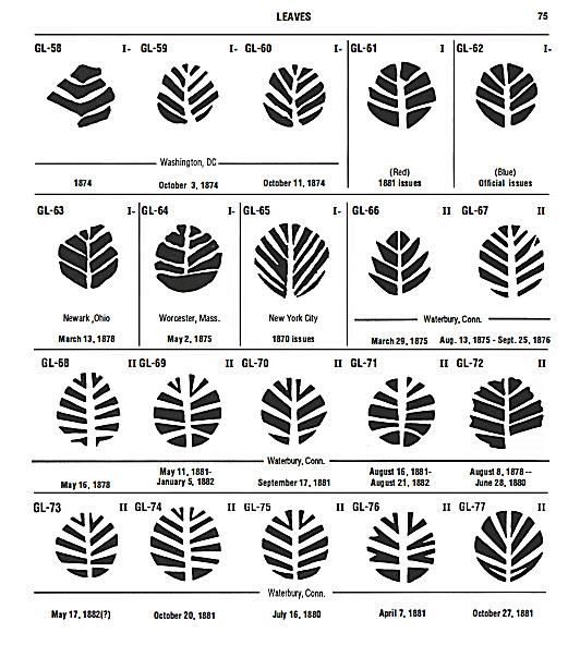 [Cole #GST-67] 1870s+ Fancy Cancel = Waterbury, Ct  12-Segment LEAF Design