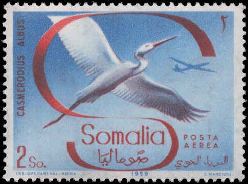 Somalia #230-233, C61-C62, Complete Set(6), 1959, Birds, Hinged