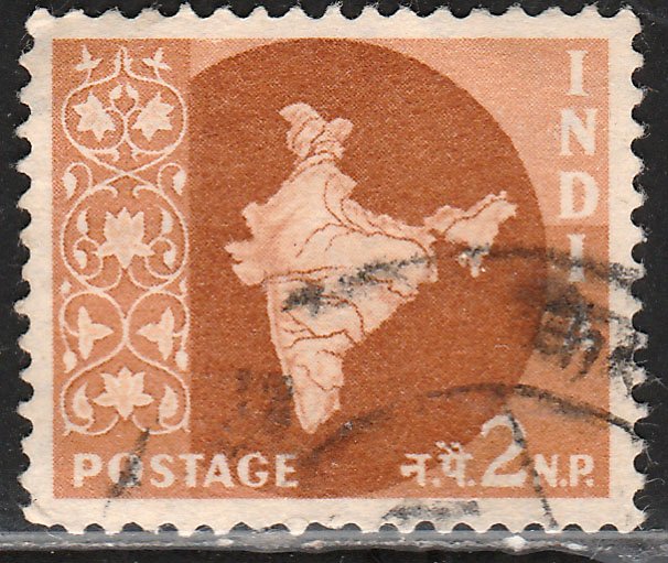 INDIA 276, MAP OF INDIA, USED, VF. (417)