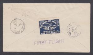 Canada Sc CL5, 109 on 1925 NORTHERN FIRST FLIGHT cover, ROUYN LAKE to HAILEYBURY