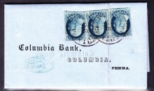 US 20 Single & Pair on Cover from Philadelphia to Columbia, PA SCV $950