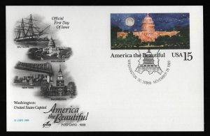 #UX138 15c America the Beautiful, Art Craft FDC **ANY 5=FREE SHIPPING**