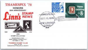 US SPECIAL EVENT COVER PICTORIAL CANCEL THAMES STAMP LUB AT NEW LONDON CT 1978