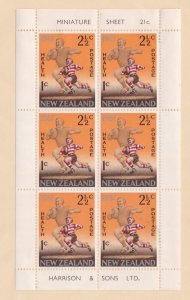 New Zealand stamps #B73a, MH, XF, Block of 6, Topical, Sports