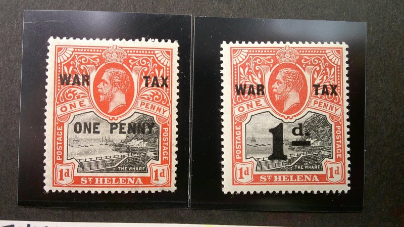 St. Helena 1916-1919 Scott# MR1, MR2 complete Light Hinged set of 2