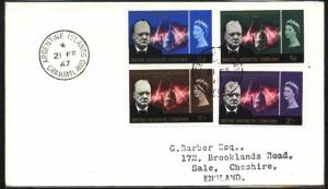 FF-30 BAT BRITISH ANTARCTIC TERRITORY 1967 CHURCHILL YV 16-9 FDC ADRESSED TO GB