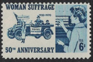 1970 Women Suffrage Vote Single 6c Postage Stamp - Sc# 1406 - MNH, OG - CX519a