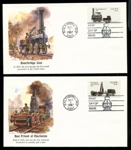 US 2362-2366a set 6 UA Fleetwood cachet Locomotives series FDC