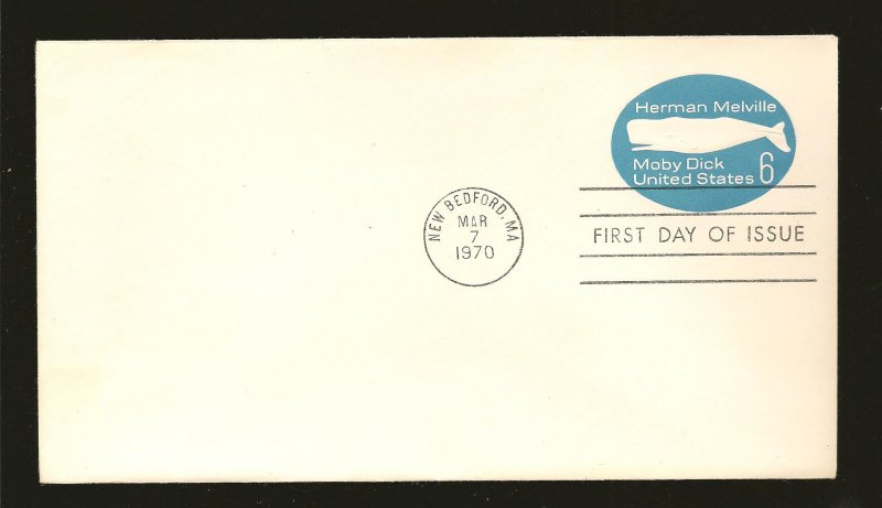 USA U554 Moby Dick 1970 Pre-stamped Envelope First Day Cover