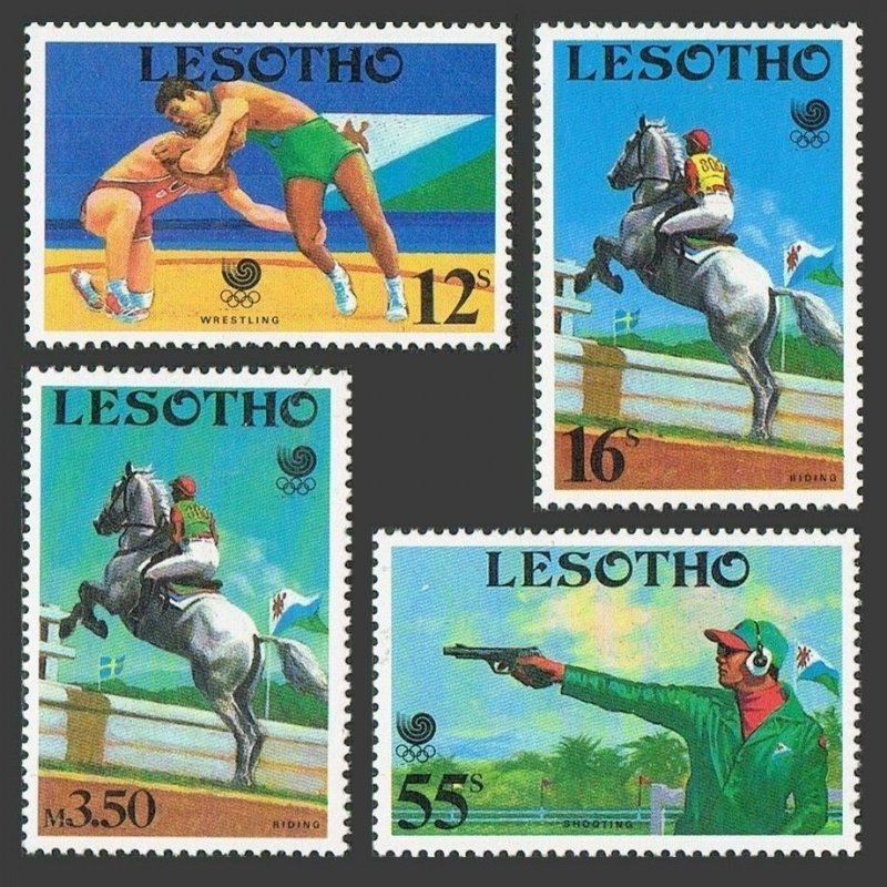 Lesotho 670-673,674,MNH-.Michel 727-730,Bl.53. Olympics Seoul-1988.Wrestling,