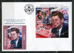 NIGER 2018 55th MEMORIAL ANNIVERSARY OF JOHN F. KENNEDY IMPERF S/SHEET FDC