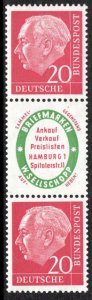 Germany Bund Scott # 710 (2), label R1, mint nh, se-tenant, S30