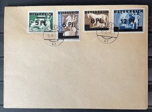 Austria #394-397 Used on Envelope- SCV=$25.00*