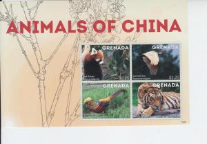 2013 Grenada Animals of China MS4 (Scott 3948) MNH