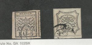 Roman States, Italy, Postage Stamp, #5, 6 Used, 1852