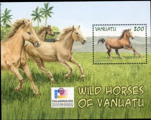 VANUATU 803b MNH SS SCV $4.25 BIN $3.00 HORSES