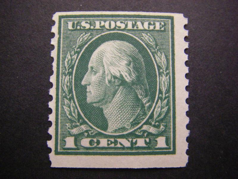 Scott 443, 1c Washington horizontal coil, MNH Beauty