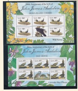 Uganda # 469-472, Audubon Birth Centenary Mini Sheets - Birds, Mint NH, 1/2 Cat.