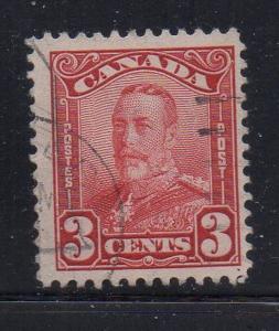 Canada Sc 151 1928 3 c carmine G V scroll issue stamp used