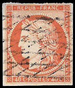 1850 France Sc# 7 Used Gem No Faults