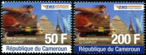 HERRICKSTAMP CAMEROUN Sc.# 979-80 2014 Pyramid, Statue of Liberty (E.M.S.)