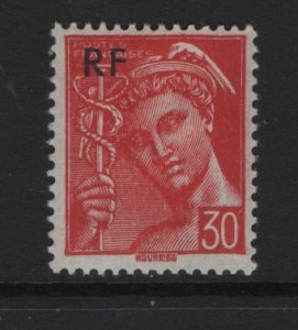 Reunion   #500  MH  1944 RF overprint 30c