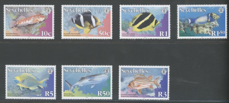2003 Seychelles - Yvert No. 864-70 - Fish - 14 Values - Complete Set 7 Values -