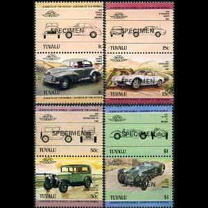 TUVALU 1984 - Scott# 271-4 Automobiles Specimen Set of 8 NH