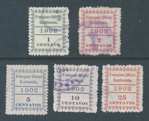 Guatemala #O1-5 Used 1902 Official Stamps