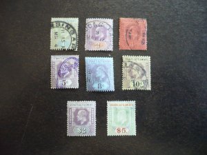 Stamps - Straits Settlements - Scott# 93-98,103-104 - Used Part Set of 8 Stamps