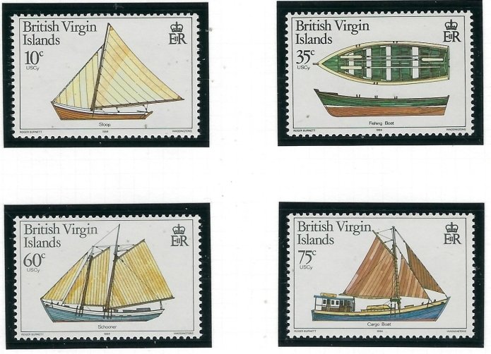 British Virgin Is 480-83 MNH 1984 Local Boats (fe6757)