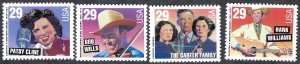 United States #2771-74 29¢ Country Music (1993). Four singles. MNH