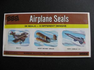 Eureka Air Plane seals 1962 full booklet of 36 labels, check them out!