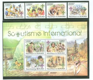 Burundi #921-925 Mint (NH) Souvenir Sheet (Scouts)