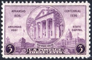 SC#782 3¢ Arkansas Statehood Centennial (1936) MNH