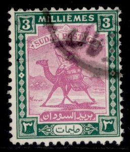 SUDAN GVI SG98, 3m mauve & green, FINE USED.