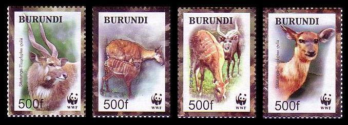 Burundi WWF Sitatunga 4v SC#774 a-d MI#1867-1870