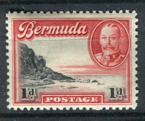 BERMUDA; 1936 early GV Pictorial issue fine Mint hinged 1d. value