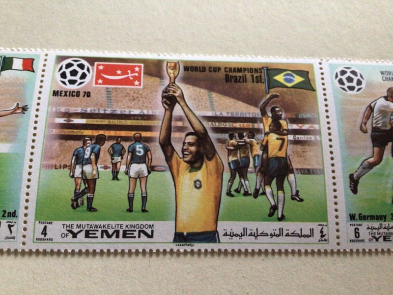 Yemen World Football 1970 Champions Brazil 1st mint never hinged stamps A11214