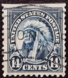 US Scott # 565;  used 14c American Indian fromm 1923; VF centering