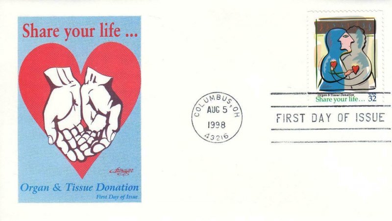 1998, Organ & Tissue Donation, Artmaster, FDC (D13533)